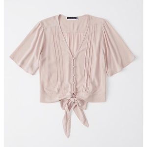 Tie Front V-Neck Blouse